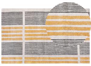 Bavlněný koberec 140 x 200 cm žlutý/černý KATRA