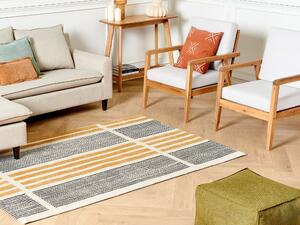 Bavlněný koberec 140 x 200 cm žlutý/černý KATRA