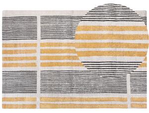 Bavlněný koberec 200 x 300 cm žlutý/černý KATRA