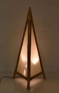Stojací lampa/stínidlo z bambusu a látky, 45x45x100cm