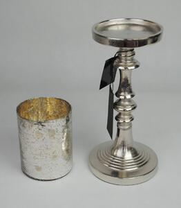 Kovový stříbrný svícen Candle - Ø 13*40cm