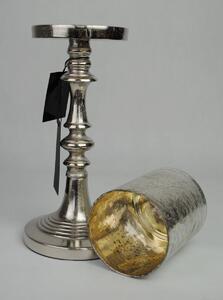 Kovový stříbrný svícen Candle - Ø 13*40cm