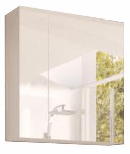 Skříňka se zrcadlem, bílá, MASON WH14, 60 x 17 x 65 cm,, bílá, Deska