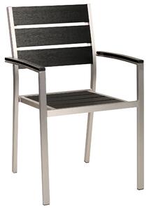 Sada 6 jídelních židlí černé/stříbrné VERNIO