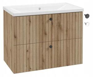 Koupelnová skříňka s umyvadlem 80 cm praktická dub evoke moderní