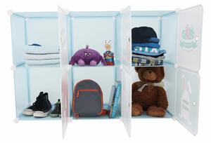 TEMPO Dětská modulární skříňka, modrá/dětský vzor, EDRIN