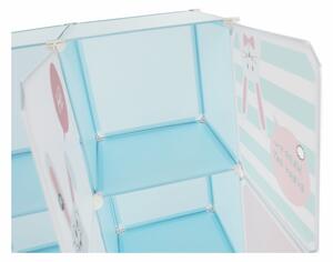 TEMPO Dětská modulární skříňka, modrá/dětský vzor, EDRIN