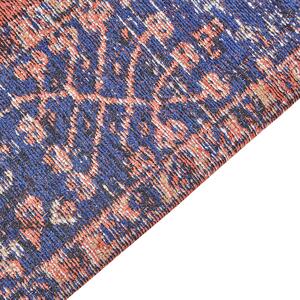 Bavlněný koberec 140 x 200 cm červený/modrý KURIN