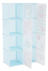 TEMPO Dětská modulární skříň, modrá/dětský vzor, FRIN