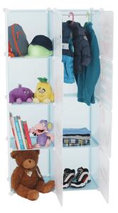 TEMPO Dětská modulární skříň, modrá/dětský vzor, FRIN