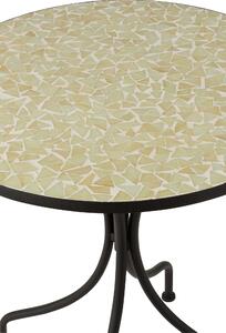 Kovový černý kulatý stůl s mozaikou Shard Yellow - ∅ 61*71 cm