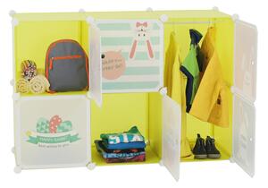 Dětská modulární skříňka, zelená/dětský vzor, TEKIN