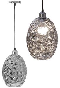 Toolight Skleněná závěsná lampa Chrome APP564-1CP