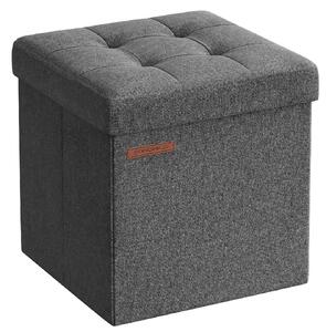 Skládací taburet s úložným prostorem COZY CUBE 30x30 cm, tmavě šedý