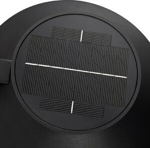 LED solární venkovní nástěnné svítidlo Justina, černé, senzor, kovové