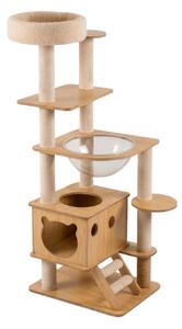 Kočičí stromové škrabadlo HAPPY CAT 147x40x40 cm, béžové
