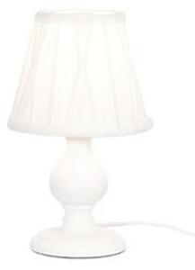 Bílá stolní lampa s textilním stínidlem Voile - Ø 15*25,5 cm