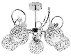 Toolight - Křišťálová stropní svítilna 5xE27 60W 300750, chromová, OSW-05688