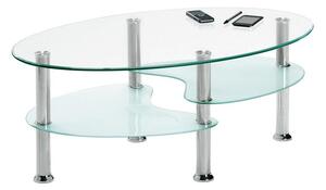 Konferenční stolek Bert, oválný, čiré/mléčné sklo