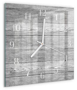 Skleněné hodiny Šedé dřevo zskb-30x30-00091927