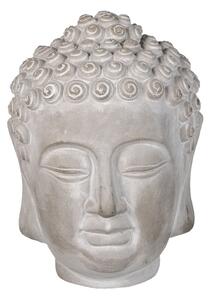 Dekorace šedá hlava Buddhy M - 15*15*19 cm