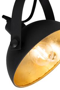 Průmyslové stropní svítidlo černé se zlatými 2 světly nastavitelné - Magnax