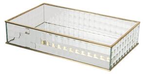 Šperkovnice ze skla se zlatým kovovým lemováním Heloise - 29*17*6 cm