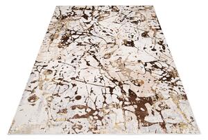 Chemex Moderní koberec Golden - abstrakt 1 - krémový/hnědý/zlatý Rozměr koberce: 120x170 cm