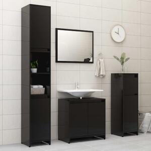 Koupelnová skříňka Dale - dřevotříska - 60 x 33 x 58 cm | černá vysoký lesk
