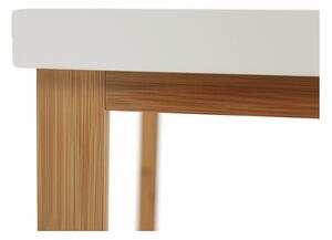 Konzolový stůl s policí SELENE TYP 5 bambus lakovaný přírodní, MDF barva bílá