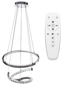 Toolight Toolight, LED závěsné křišťálové svítidlo s dálkovým ovládáním APP773-2CP, chromová, OSW-05024