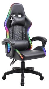 Kancelářské / herní křeslo s RGB LED podsvícením, černá, MAFIRO
