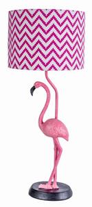 Designová popart stolní lampa Růžový plameňák se stínítkem 65 cm