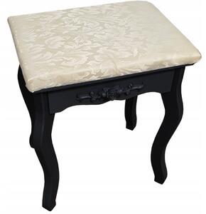 Kosmetický stolek v černé barvě se židličkou