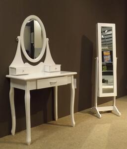 Zrcadlo s úložným prostorem bílý lesk