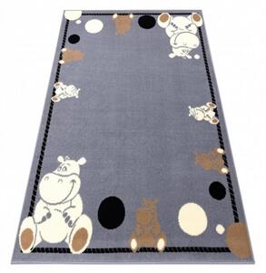 *Dětský kusový koberec PP Hippo šedý 120x160cm