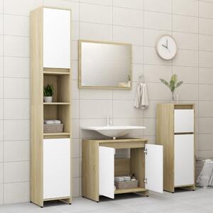 Koupelnová skříňka Dale - dřevotříska - 60 x 33 x 58 cm | bílá a dub sonoma
