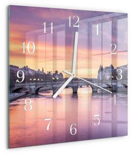 Skleněné hodiny Říční město zskb-30x30-00084250