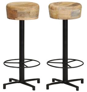 Barové stoličky Charllap - 2 ks - 76 cm | masivní mangovníkové dřevo
