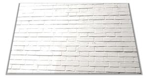 Skleněné prkénko bílá cihlová zeď - 30x20cm
