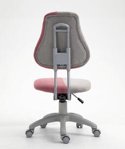 Dětská rostoucí židle RAIDON – látka, plast, šedá / růžová