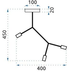 Toolight Klasické stropní kovové osvětlení APP736-3C černé