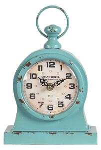Tyrkysové stolní vintage hodiny Rue Montmartre - 16*8*24 cm