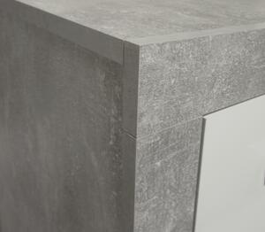 Komoda Stone 82 cm, beton/bílá