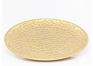 Eurolamp Vánoční dekorace zlatý talíř, kulatý, průměr 30 cm, 1 ks