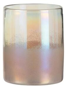 Růžová skleněná perleťová váza Pearl pink - Ø 17*21cm