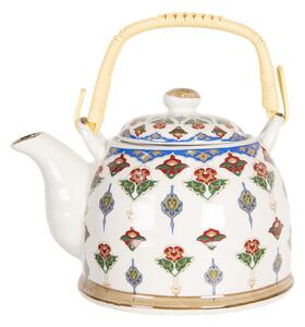 Konvice na čaj s květinovými ornamenty - 18*14*12 cm / 0,8L