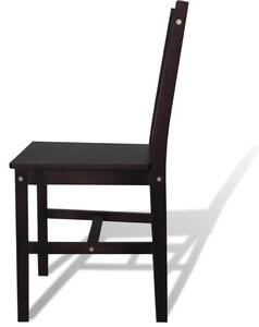 Jídelní židle 2 ks tmavě hnědé borové dřevo