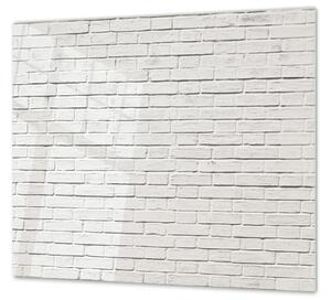 Ochranná deska bílá cihlová zeď - 65x90cm / S lepením na zeď