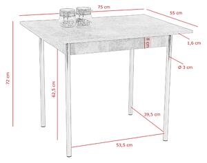 Jídelní stůl KOELN II beton/chrom